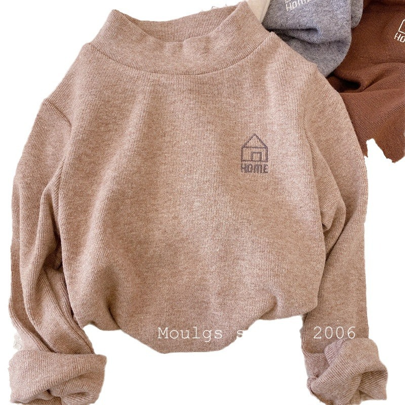 Picture of Children's self-heating bottoming shirt autumn and winter boys and girls half turtleneck warm inner Top Baby long sleeve T-shirt fashion