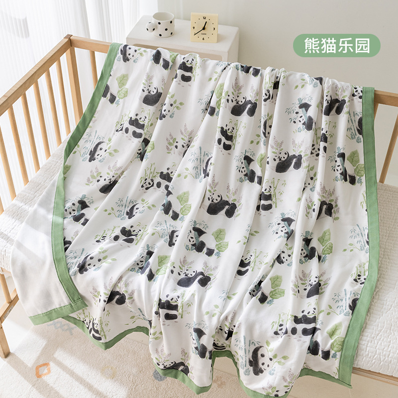 Picture of Baby blanket cartoon four-layer bamboo cotton gauze quilt class a spring and summer newborn children nap baby quilt