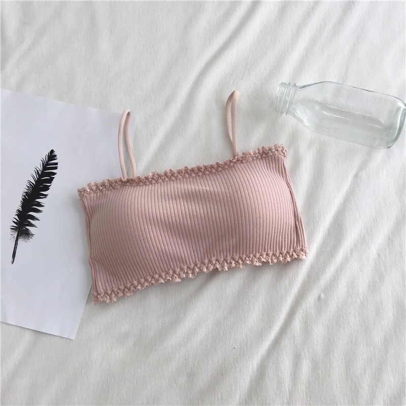 Picture of Cross-border One-line Wai Pure Cotton Sling Strapless Beautiful Back Girl's Non-steel Rings with Chest Pad with Row Buckle Underwear Student