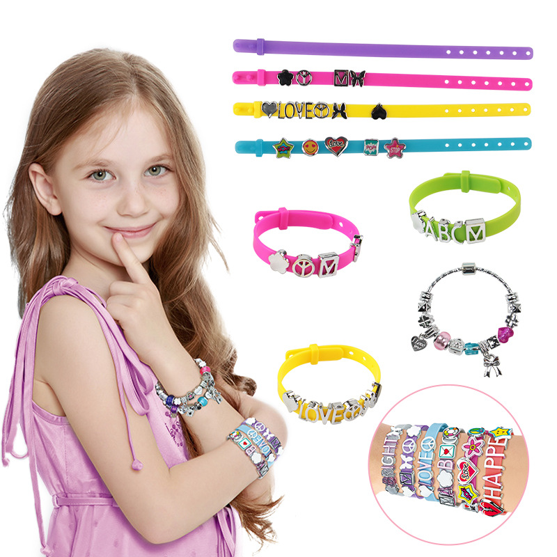 Picture of Cross Border Girl Toy Beaded Pandora Jewelry Woven Hand Rope Children DIY Homemade Alphabet Bracelet Strap