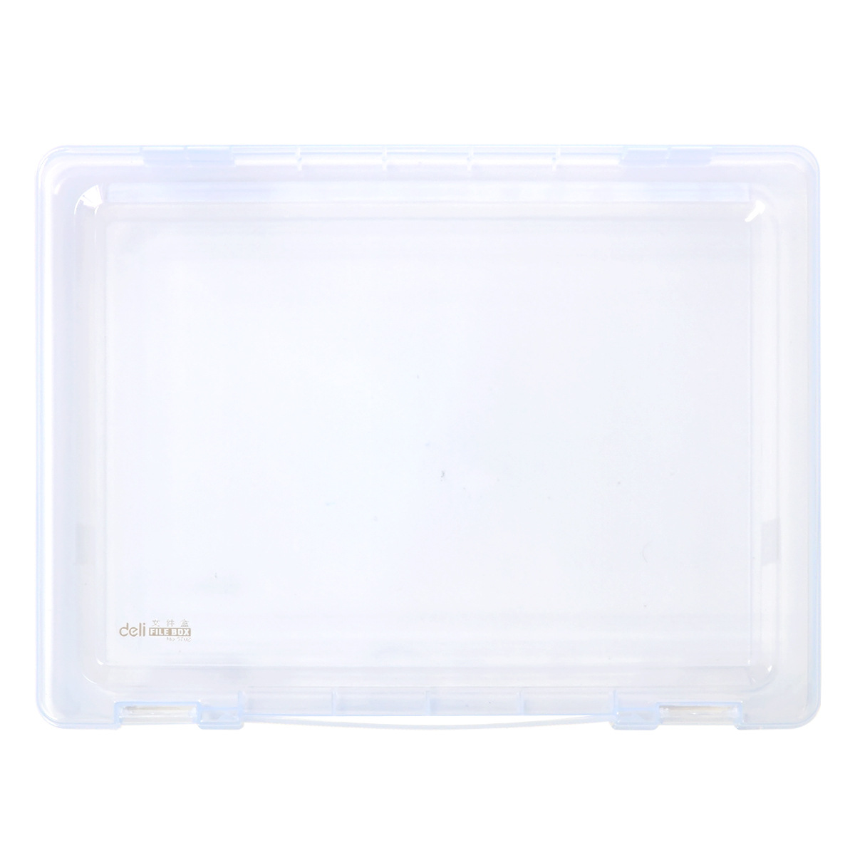 Picture of Deli 5701 5702 stationery box transparent PP file storage box A4 data box portable storage box