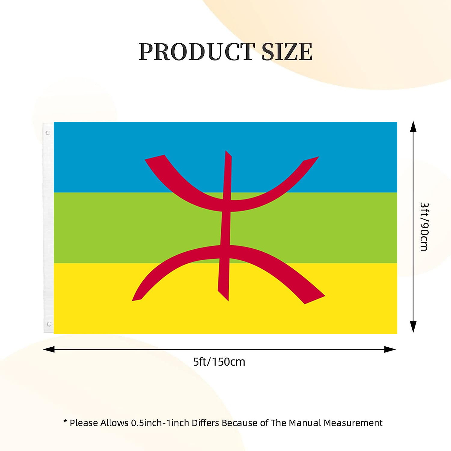 Amazon Source Berber Kablia Flag Large Amazig Berber College Banner