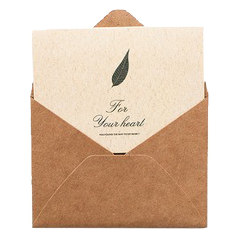 Vintage Simple Send Teacher Greeting Card Folded Holiday Birthday Thanksgiving Greeting Card Business Message Card Envelope suit