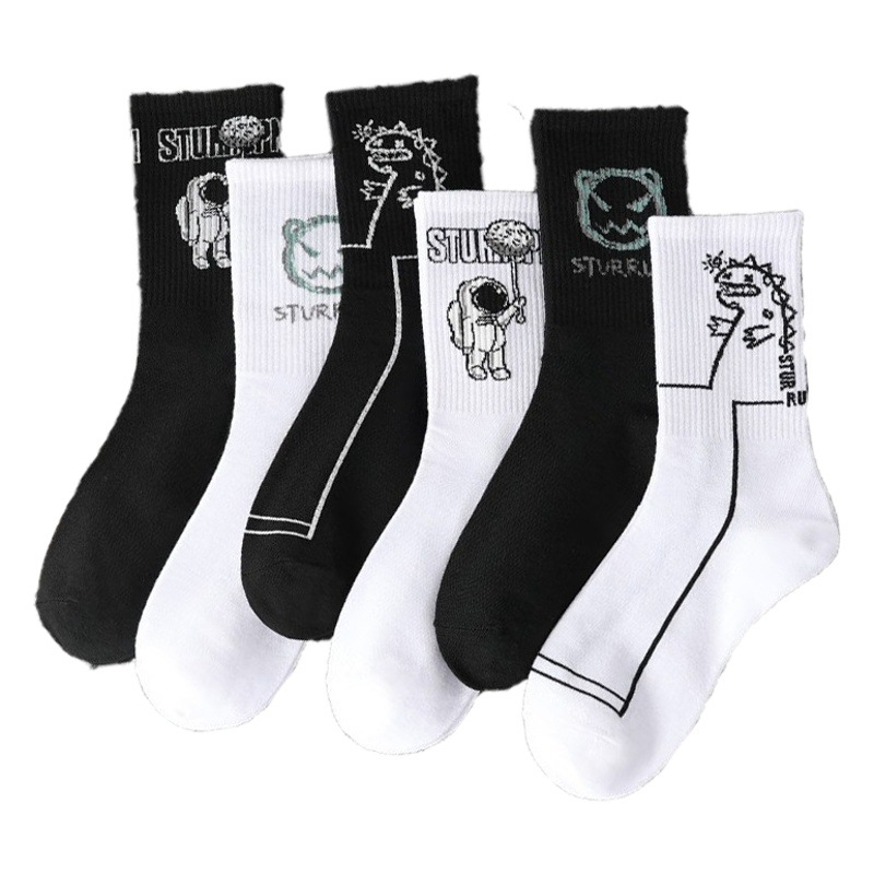 Socks Men's Autumn and Winter Mid-length Socks ins Trendy Student Youth Trendy Sports Basketball Socks High-top Men's Stockings