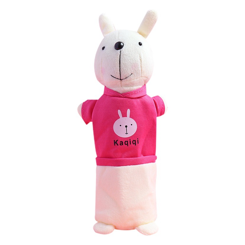 Creative Stationery Bunny Pencil Bag Stationery Box Children Cartoon Plush Pencil Bag Primary School Students' Birthday Prize Gift