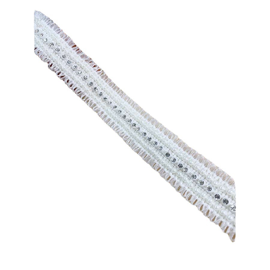 Factory in stock Material Bag Shoes Machine Embroidered Plastic Barcode DIY Clothing Auxiliary Curtain Accessories Diamond Chain Pearl Chain Lace