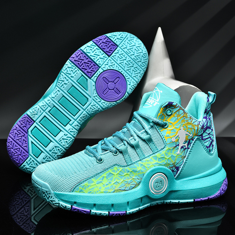 Cross-border Black Mamba No.24 Basketball Shoes Male and Primary School Children's Sports Shoes Non-slip Sound in stock Mesh Shoes