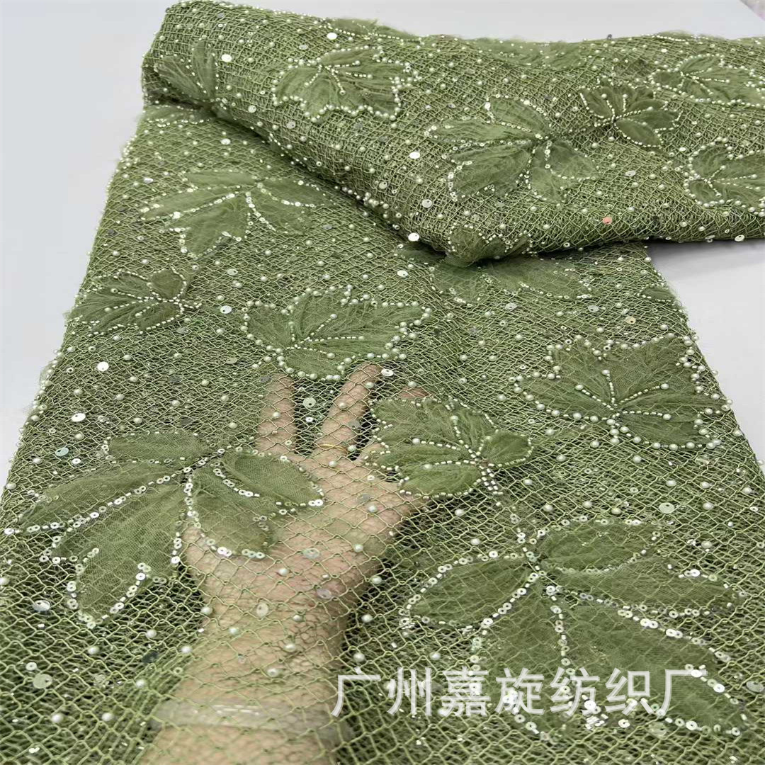 Fashion Plaid 3D Fluffy Ribbon Three-Dimensional Floral Fabric Children's Clothing Dress Skirt Bag Hat Embroidered Fabric Lace