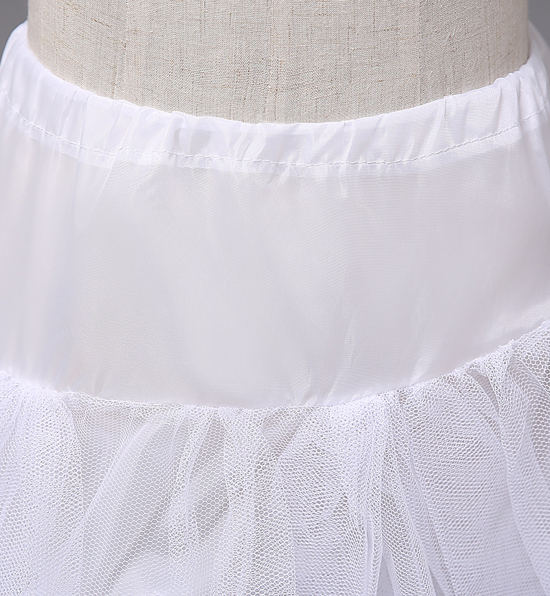 Picture of Girls' Pirons Large Two-Layer Hard Mesh Boneless Flower Girl's Dress Pirons Princess Dress Underwear Skirt 32# White