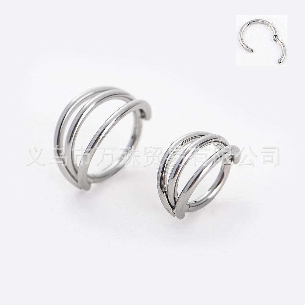Picture of G23 Titanium F136 Nose Ring Earrings Ear Clip Puncture Jewelry Ear Puncture European and American Ear Buckle Earrings Cross Border