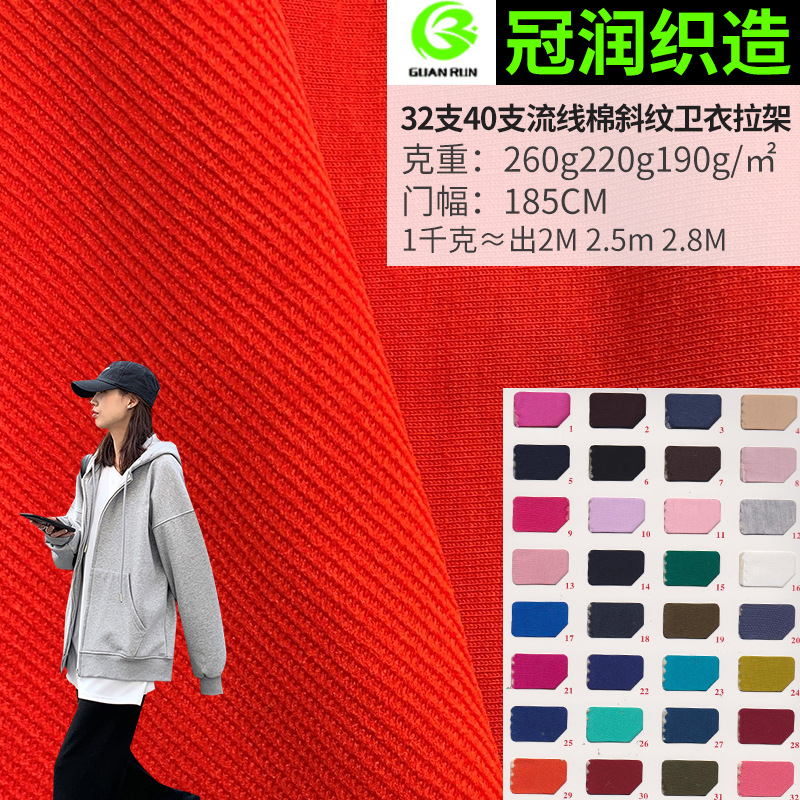 32S40S Streamlined Cotton Sweater Fabric Cotton Cover Silk Twill Fabric Summer Children's Wear T-Shirt School Uniform Set