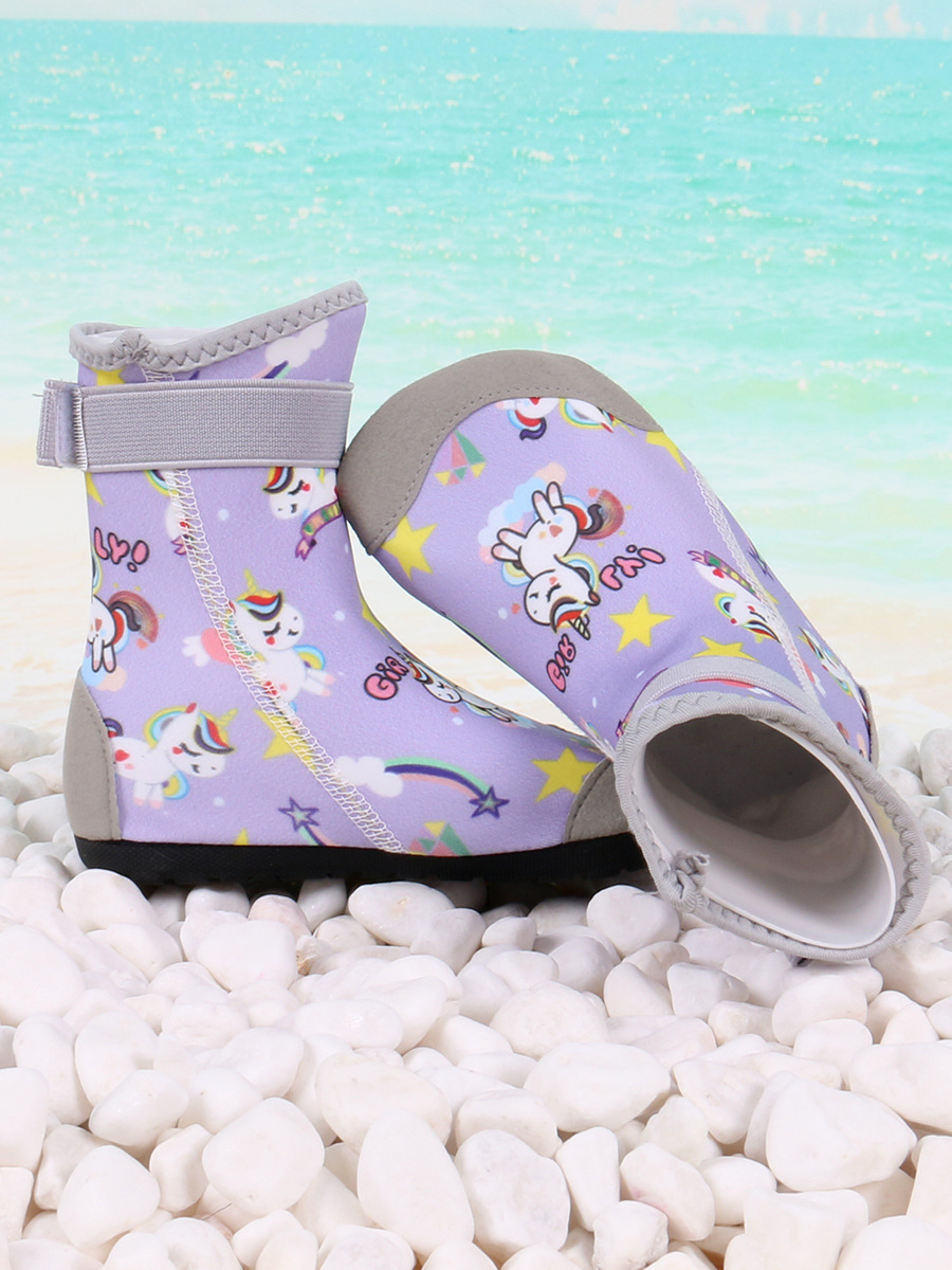 Picture of Children's high-tube beach shoes and socks non-slip anti-collision quick-drying baby swimming trail shoes adult seaside sea wading shoes