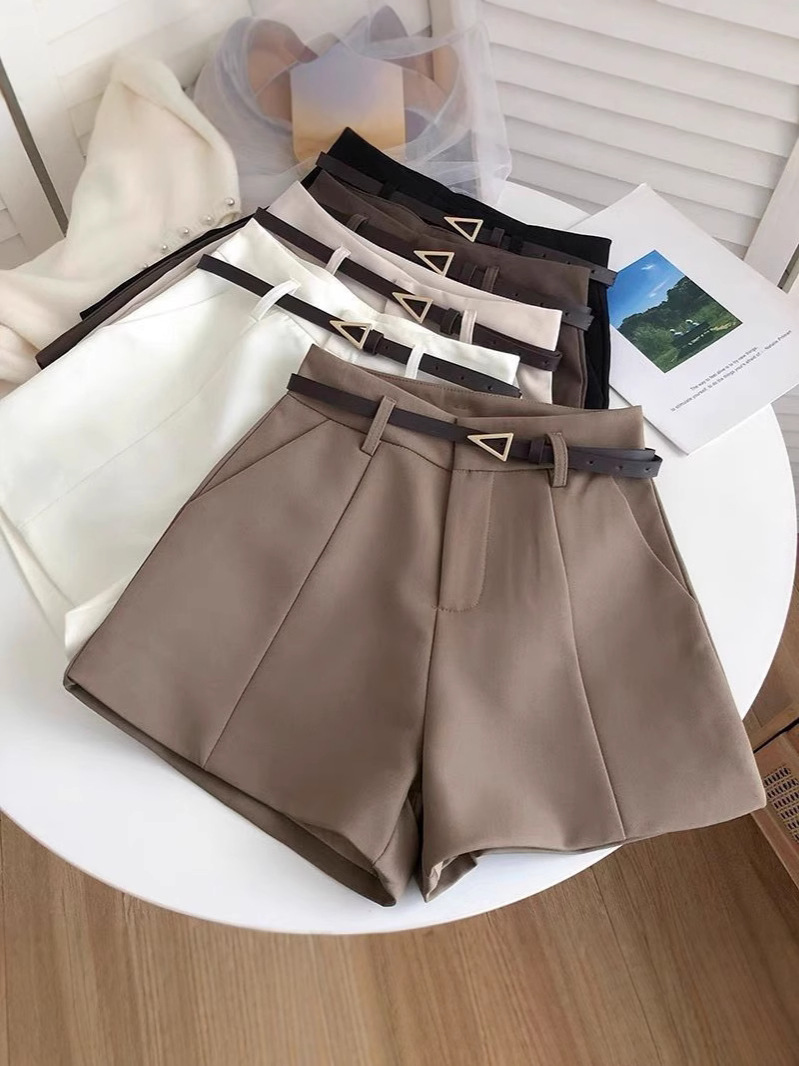 High Waist White Shorts Women's Spring and Summer 2025 New Suit Wide Leg Pants Loose All-match Outer Wear Fashion Casual Pants