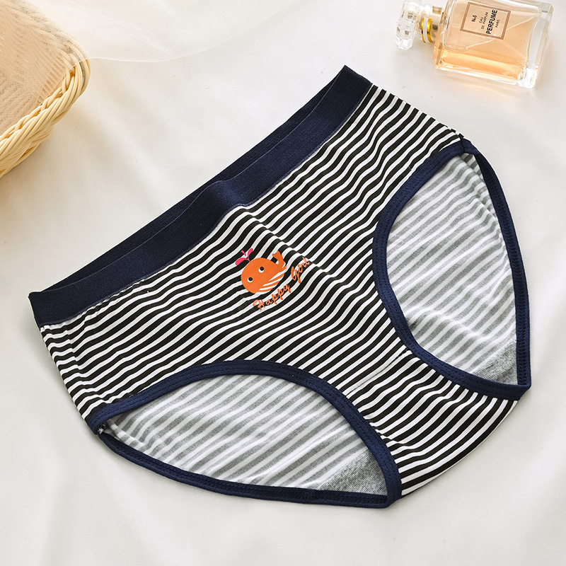Picture of Cross-border Milk Silk Letter Mid-waist Breathable Underwear Women's Japanese-style Cute Sweet Printed Girl's Student Triangle Shorts