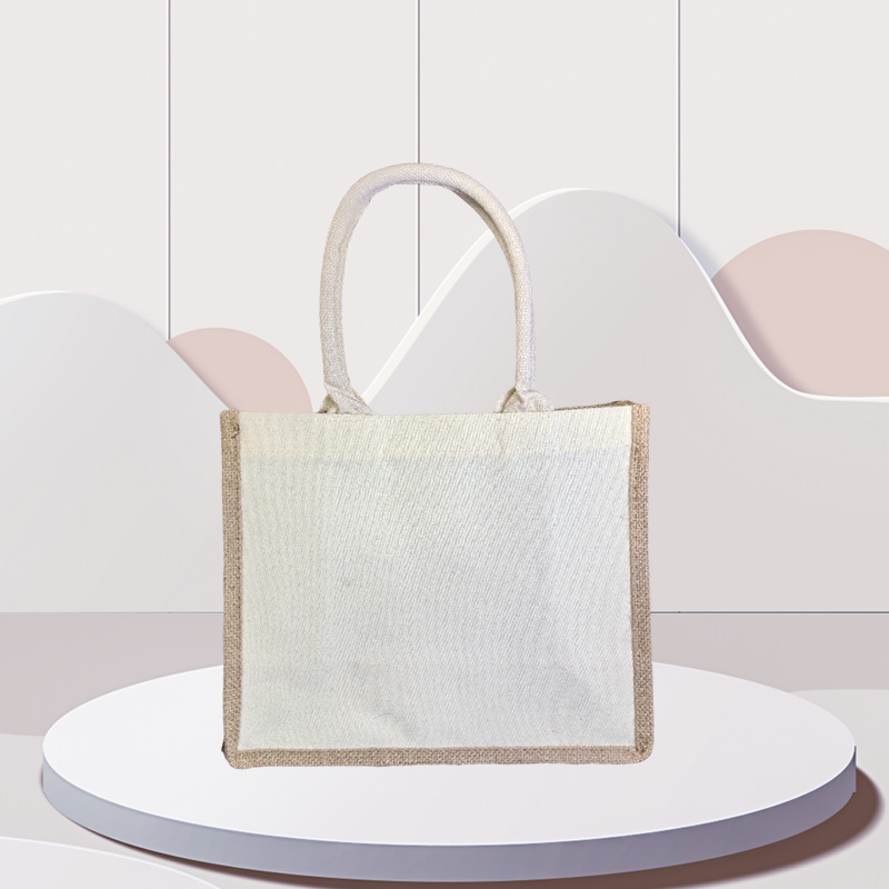 Customized Linen Bags DIY Hand-Painted Muji Tote Bags Shopping Bags Blank Cotton Linen Jute Handbags Wholesale