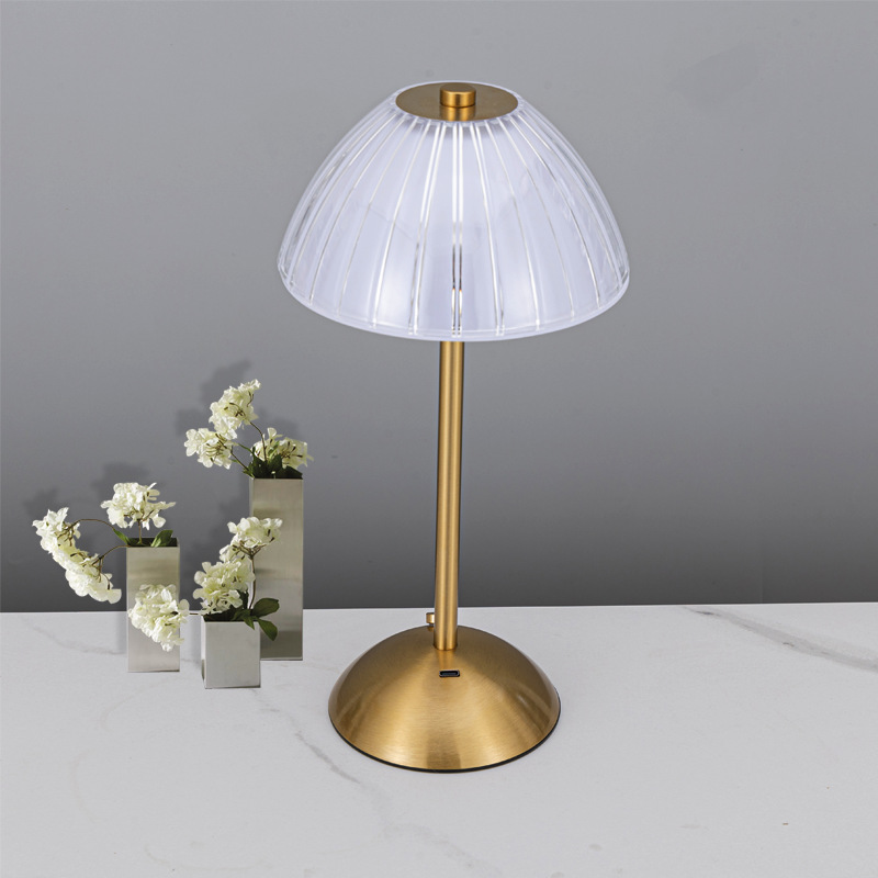Cross-Border Pumpkin Led Night Light Hotel Restaurant Bedroom Bedside Rechargeable Table Lamp Metal Lighting Decorative Bedside Lamp