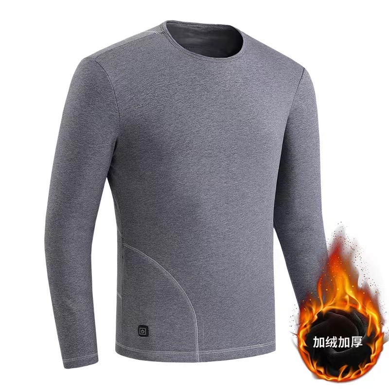 Picture of Cross-border Intelligent Heating Thermal Underwear Men's 22 Zone Electric Heating Constant Temperature Heating Autumn Clothes and Pants Thickened and Velvet Suit