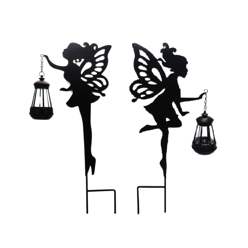 Solar Garden Lights, Metal Crafts, Outdoor Landscape Courtyard Lights, Ground-Mounted Elf Fairy Ornaments, Lawn Lights