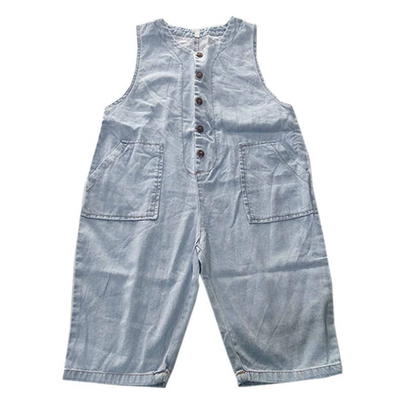 K-Style of Family Wear 2025 Pure Cotton Denim Jumpsuit Summer New Family Wear Family Denim Adults and Children