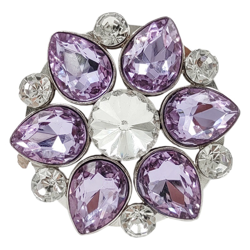New children's shoes crystal glass shoe flower accessories metal shoe buckle accessories round color rhinestone pin shoe buckle