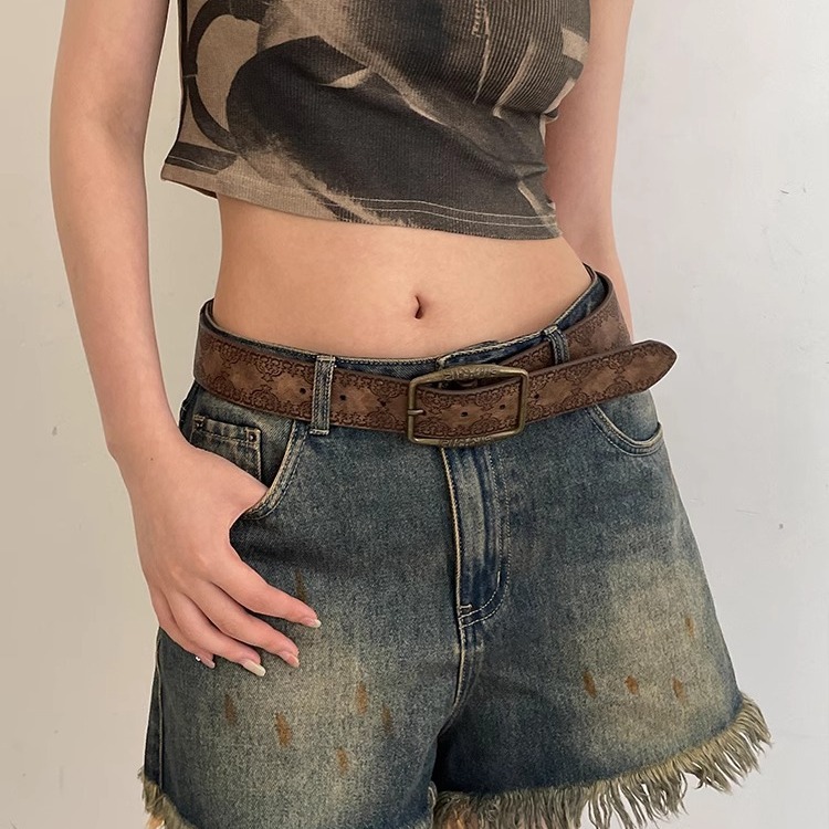 Picture of American Retro Y2K Belt Female Stylish Simple Ethnic Style Belt Versatile with Jeans Belt High-End Brown