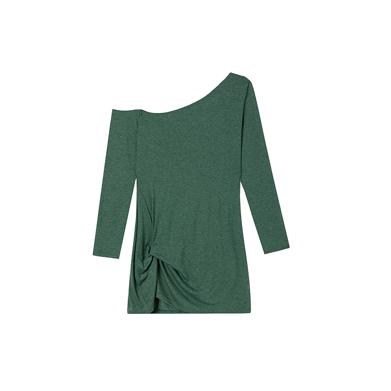 Picture of 2024 European and American Hot Selling Spring and Autumn New European and American Long Sleeve Loose Solid Color T-Shirt Casual dress Women's Clothing