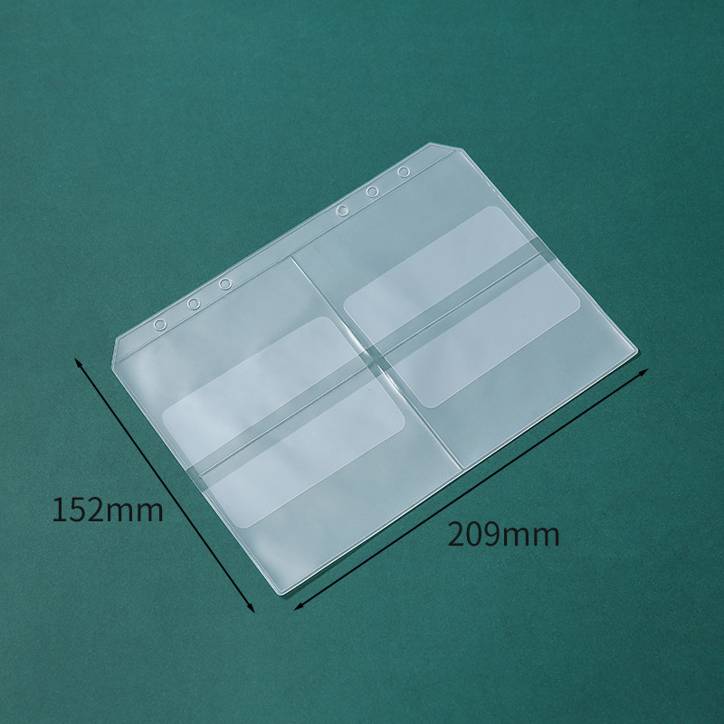 Picture of A5A6A7B5A4 book 6-hole loose-leaf notebook zipper bag bill Hand Book PVC storage bag clip chain pencil case