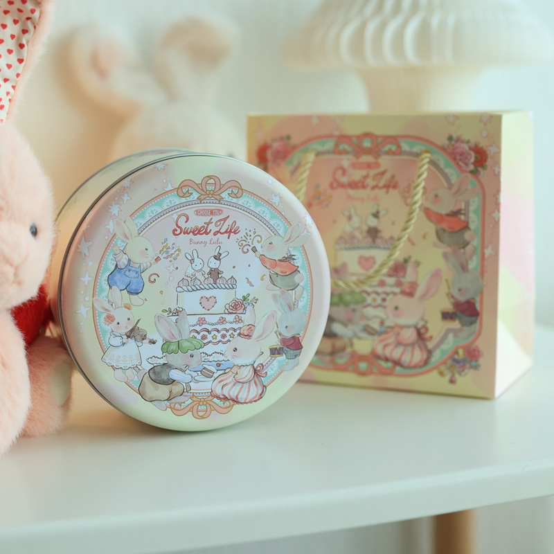 Picture of Factory direct ins marble medium cookies candy round tinplate box packaging box candy box