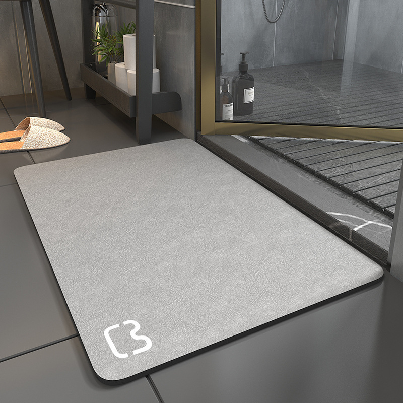 Picture of Bathroom non-slip floor mat bathroom toilet bathroom quick-drying floor mat absorbent mat diatomite minimalist bathroom door mat
