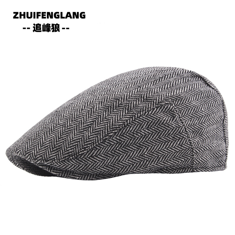Amazon Men's Tweed Newsboy Cap British Vintage Beret Wool Blend Forward Cap Casual Cap