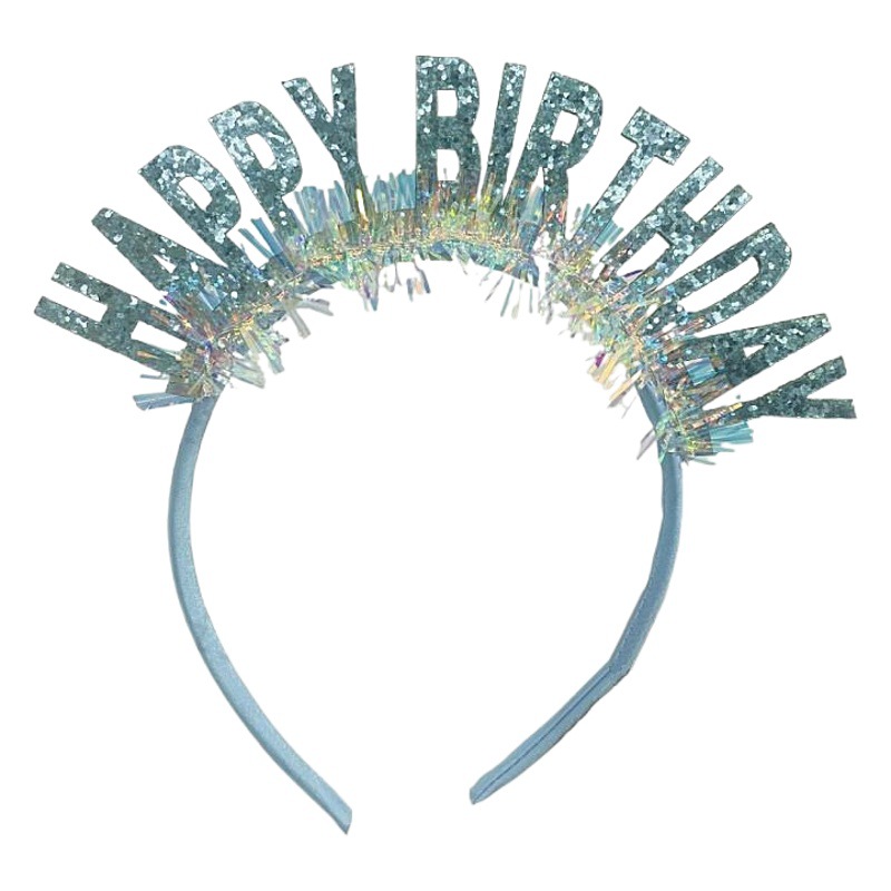 Happy Birthday bright silk headband headband cross-border children's hair accessories baby photo party year-old crown