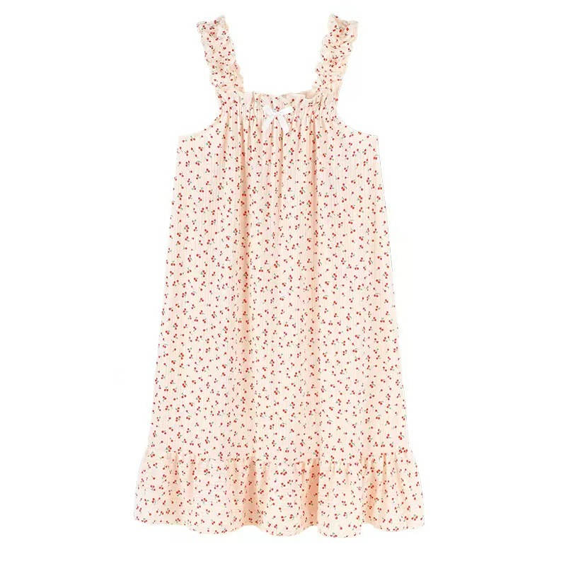 Picture of Cute Outer Wear French Slip Skirt Pure Desire nis Style Pajamas Women's Summer Thin Sweet Loose Home Dress Nightgown