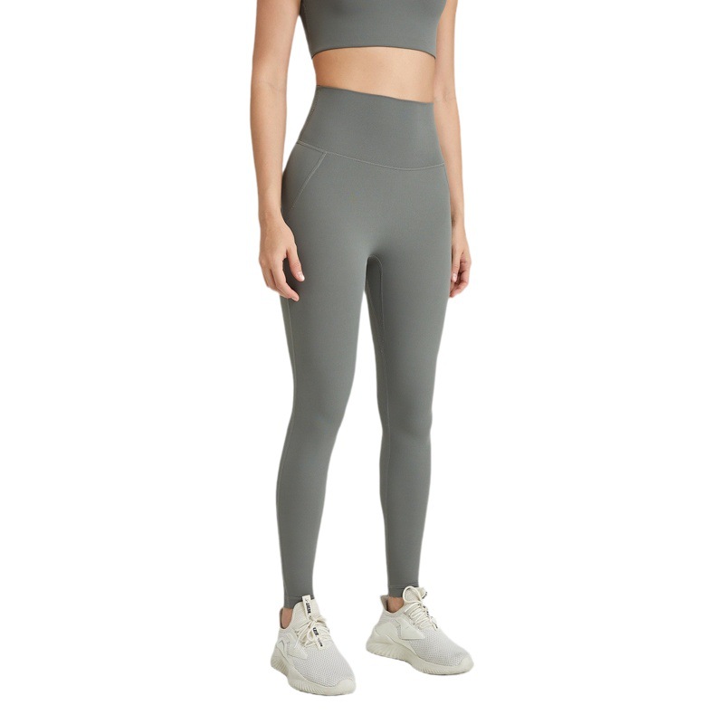 No-Wearing Underwear Zero Sense One-Piece Yoga Pants Seamless Naked Sense Back Pocket Peach Hip Tight Sports Fitness Pants
