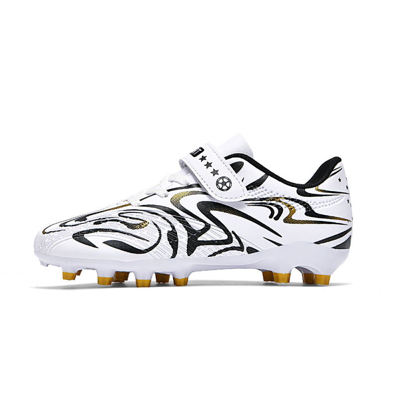 New Children's Football Shoes Men's TF Broken Nails Teenagers Non-slip Breathable Shoes Student's Lace-up-free Velcro Shoes for Girls
