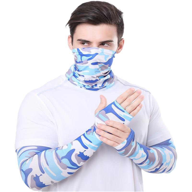 Ice Silk Sun Protection Sleeves Cycling Magic Headscarf Set Summer Outdoor Sports Cycling Equipment for Men and Women Cross-Border Hot Sale