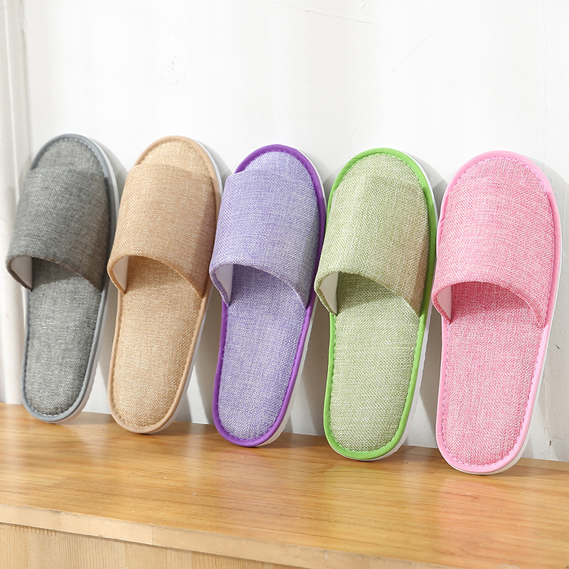 Picture of Hotel Hotel Summer Disposable Slippers Linen Toe Summer Linen Half Bag Portable for Home Travel