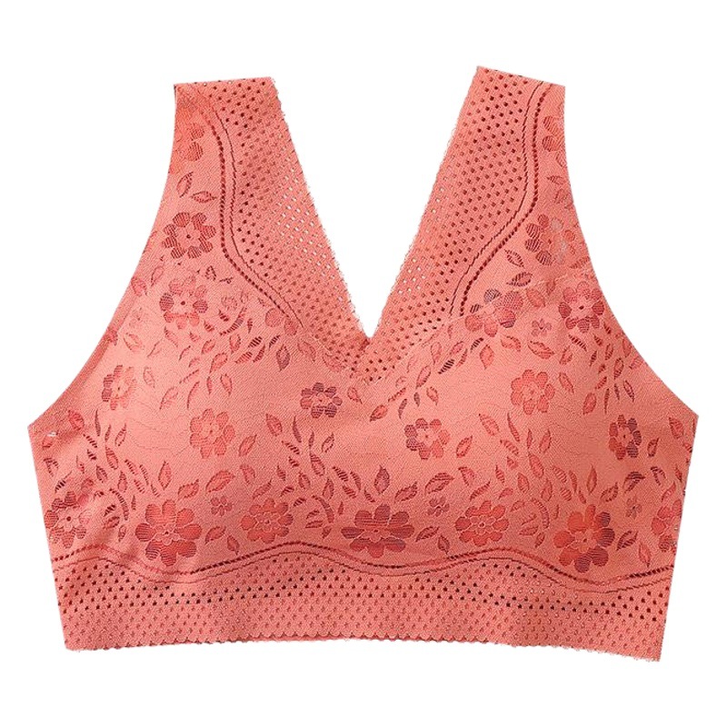 Picture of Seamless Underwear Women's Non-Rim Bra Sexy Lace Beautiful Back Women's Sports Vest Push-Up Bra Breathable Thin