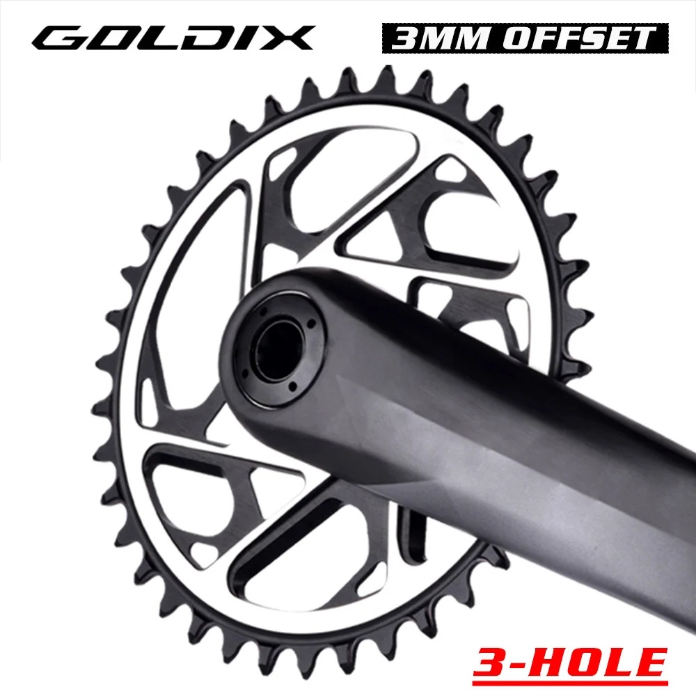 GOLDIX mountain bike 3mm 3 nail disc MTB sprocket CNC positive and negative tooth disc 34T/36T/38T
