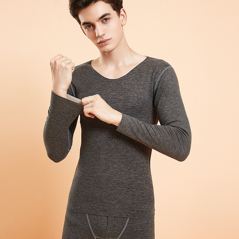 Picture of 2024 new winter cashmere silk thermal underwear suit men's bottoming shirt autumn pants ladies suit wholesale