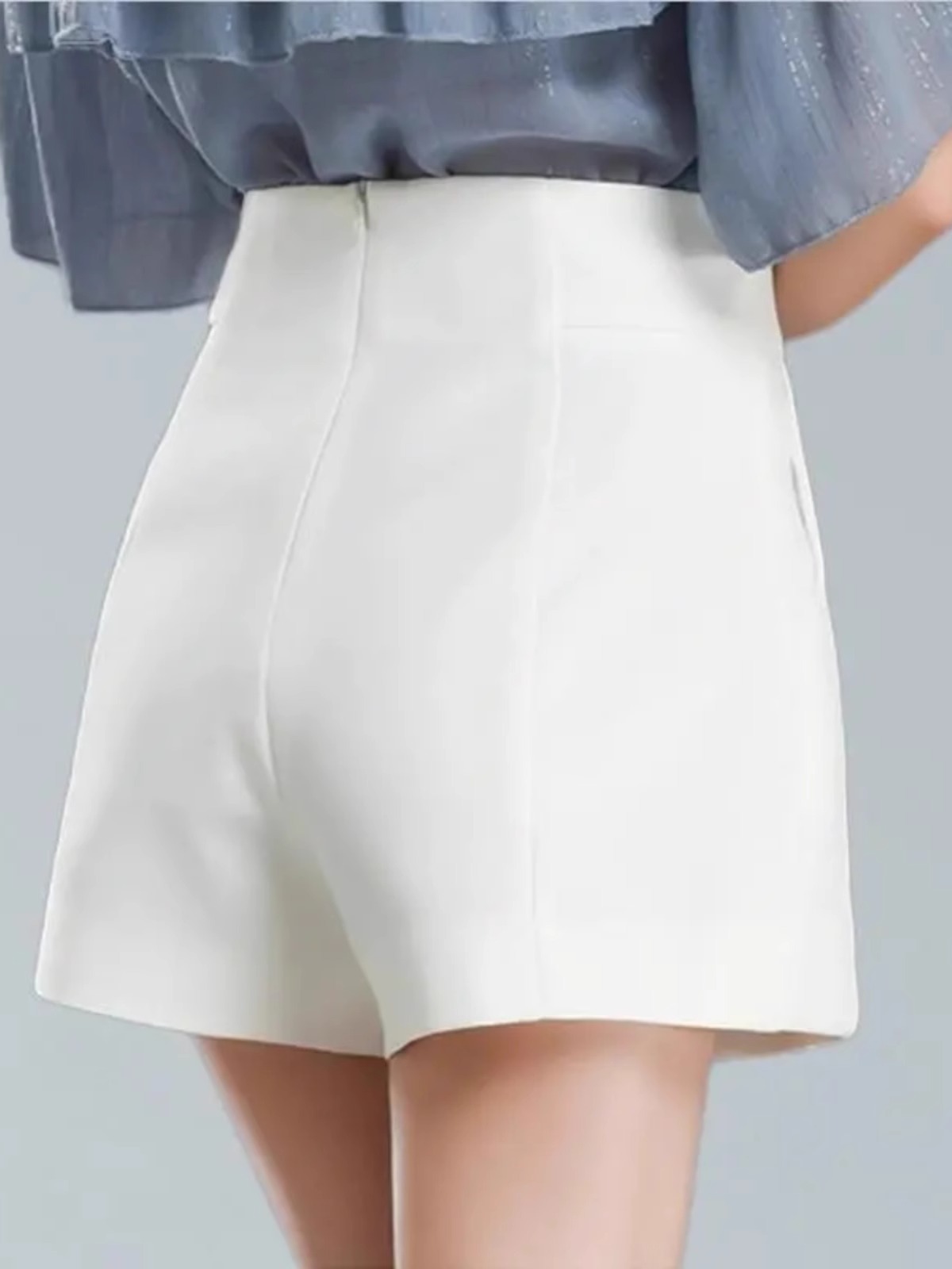 White High Waist Suit Shorts Women's Spring 2024 New A- word Slimming Loose Wide Leg Pants Fashionable Casual Shorts