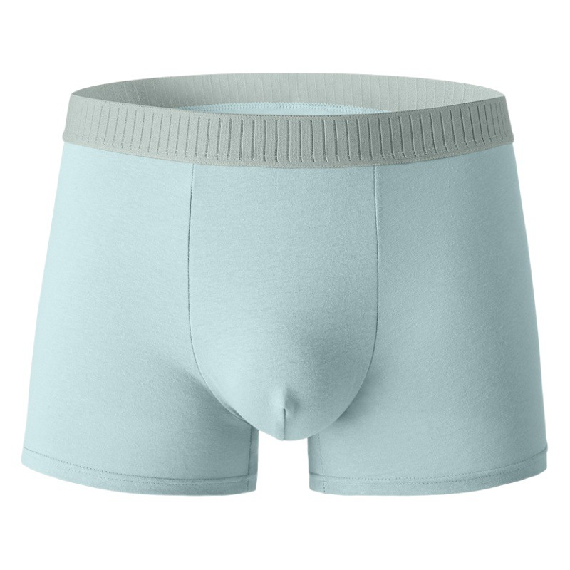 New 50 Solid Color Men's Underwear Pure Cotton Graphene Antibacterial One-Piece Boxers Personalized Mid-Waist Underwear for Men