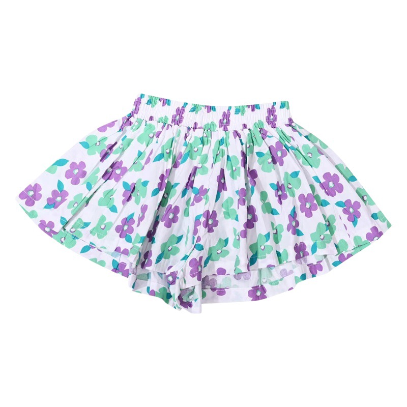 Floral Culottes Girls Shorts Skirts 2023 Summer Korean Style Children's Baby Hot Pants Outer Wear Pants Children's Floral Shorts