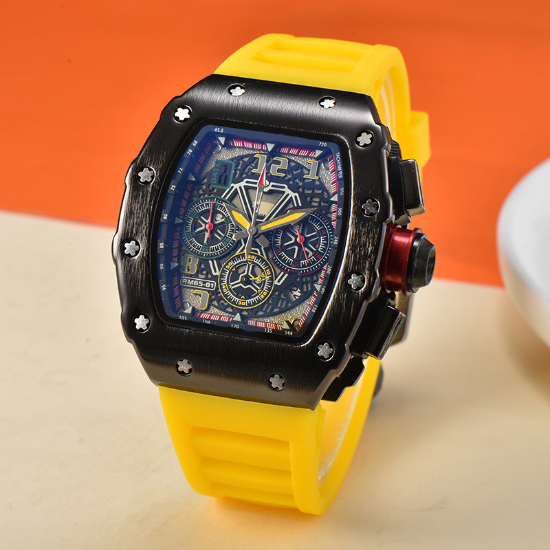 Picture of 2025 New Foreign Trade Men's Quartz Watch Multi-Functional Six-Pin Barrel-Shaped Fashion Hollow Business Watch Wholesale