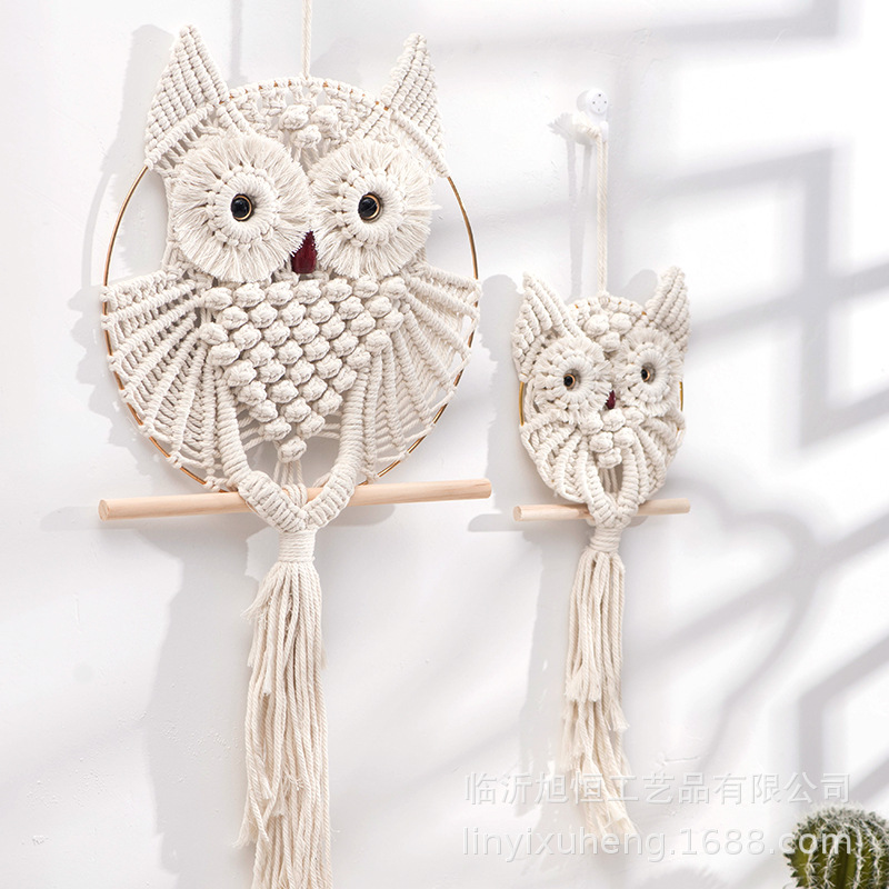 Picture of Cotton Rope Hand-woven Owl Pendant Bohemian Creative Wall-hanging Blanket Nordic Style Home Decoration Hanging Ornaments