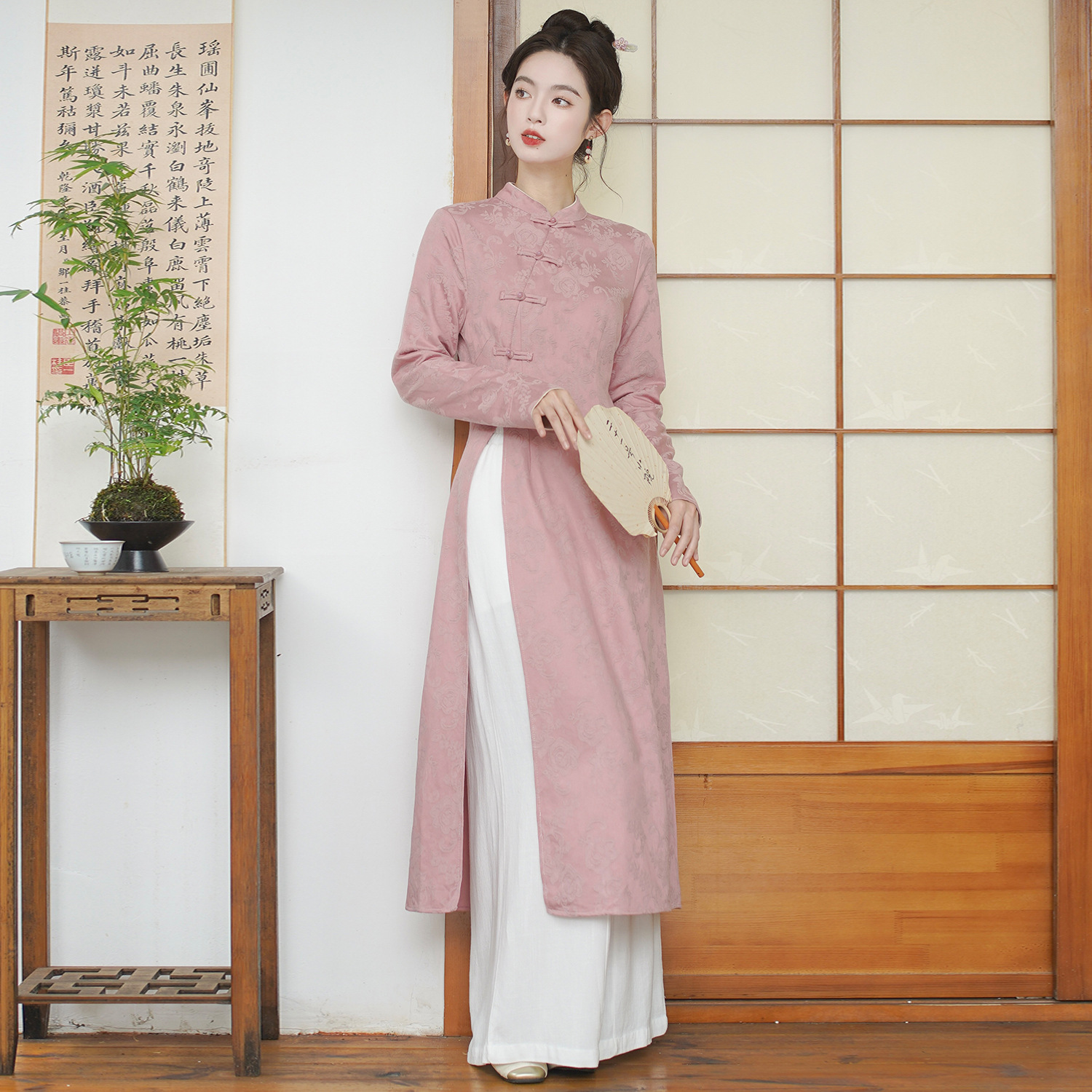 Picture of Spring and Autumn New Chinese Cheongsam dress Women's Tea Clothing Tea Art Clothing suit Zen Zen Clothing Chinese Style Tang Suit Women's Clothing