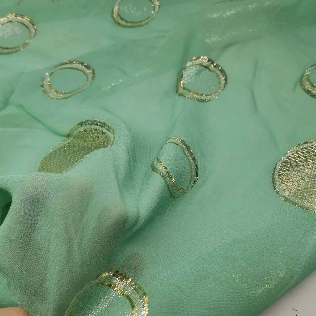 Mint green 12 mmi mulberry silk georgette wide fashion dress silk fabric
