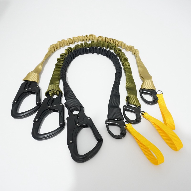 Elastic Airdrop Safety Rope Outdoor Tactical Quick Hanging Frog Hanging Buckle Double-headed Quick Release Lock Buckle