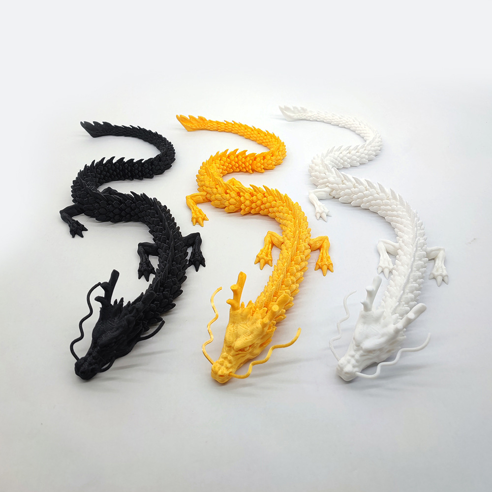 Jointed Dragon 3d Printed Chinese Dragon Ornaments Toy Model Hand-made Creative Gift Fish Tank Landscaping Car Interior Decoration