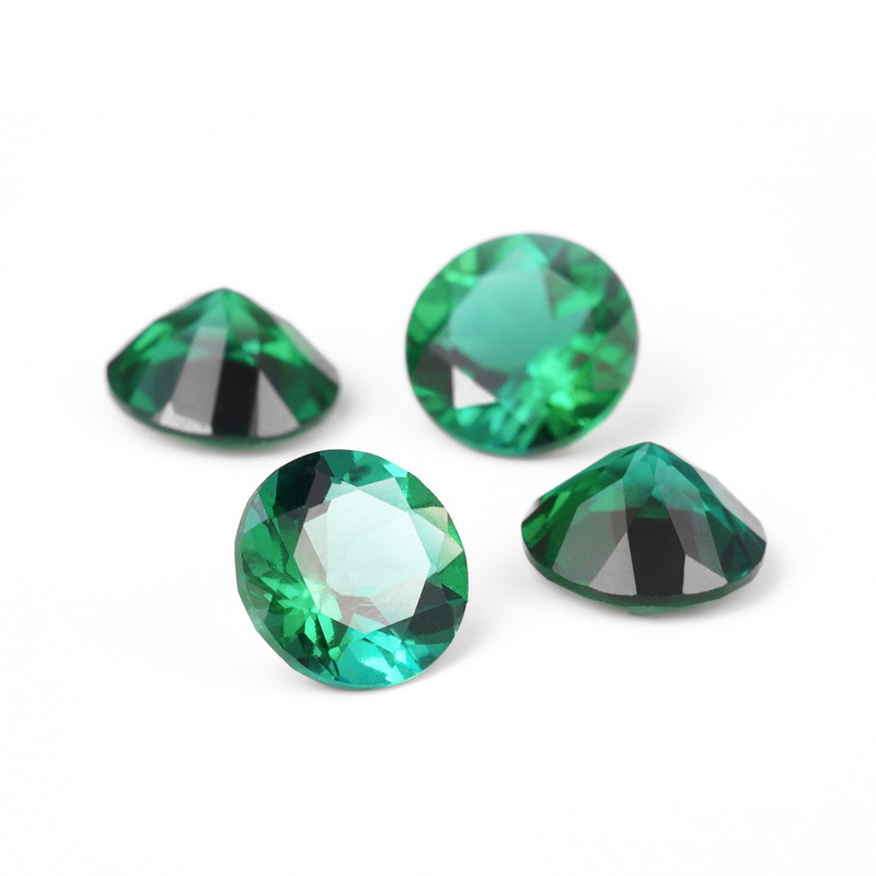 Picture of in stock Wholesale Regenerated Emerald Bare Stone Laboratory Cultivation Emerald Zambia Color Round Bare Stone