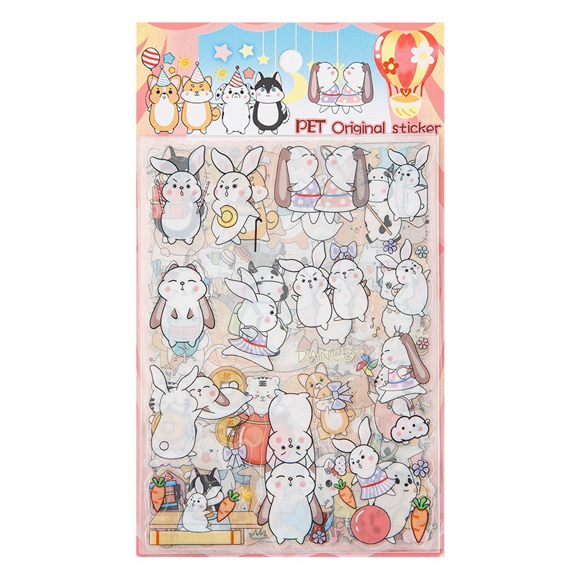 Cartoon Animal Planner Stickers Pet Transparent Student Decoration Material DIY Cute Guka Planner Stickers Children's Stickers